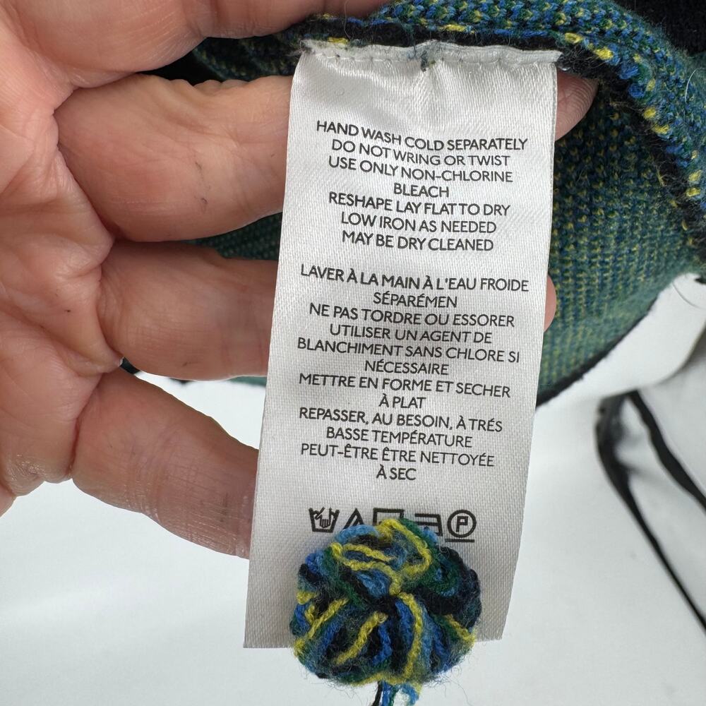 Maeve Anthropologie Black Blue Floral Intarsia Knit Sweater Pullover Women’s S - Picture 4 of 7